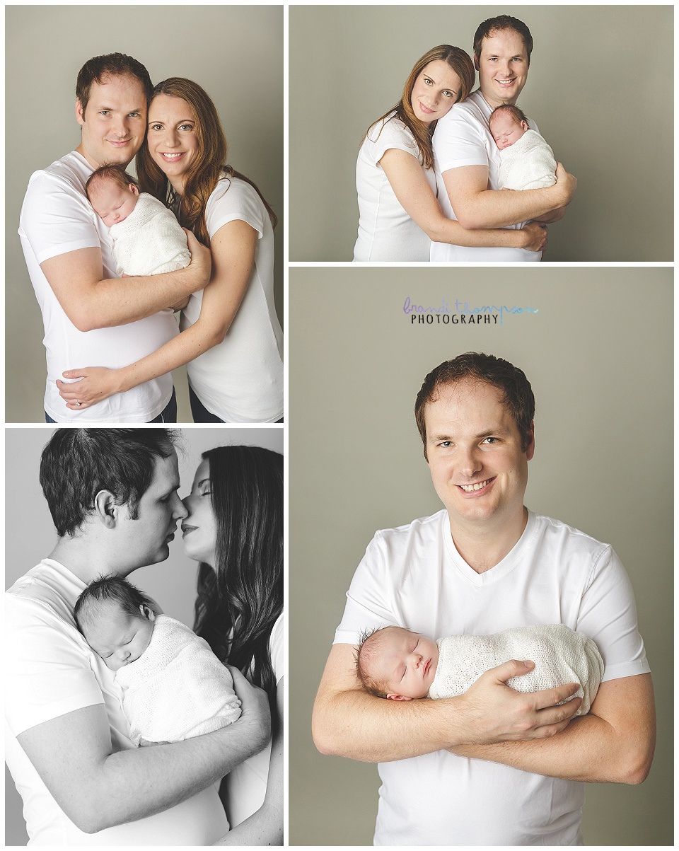 newborn family images with baby girl in plano studio